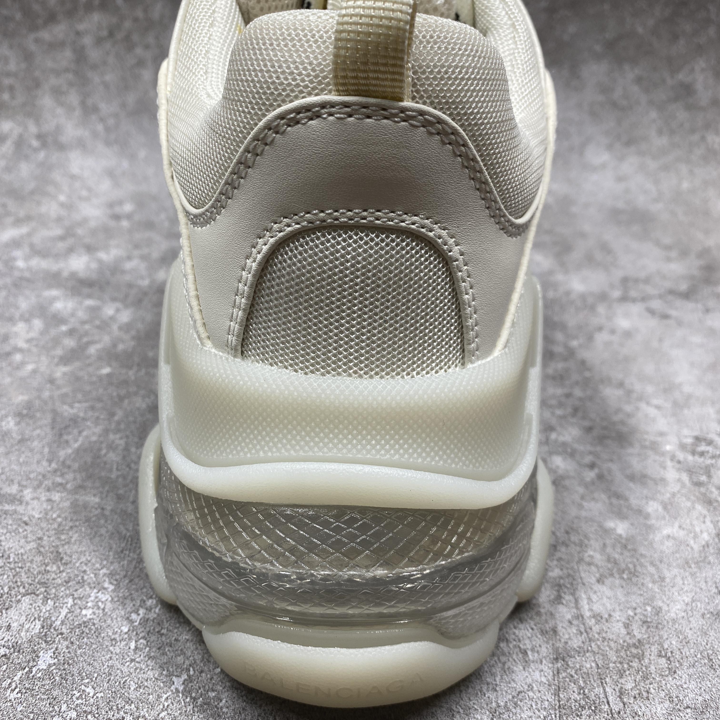 Balencag Off-White Clear Sole Triple S Sneakers