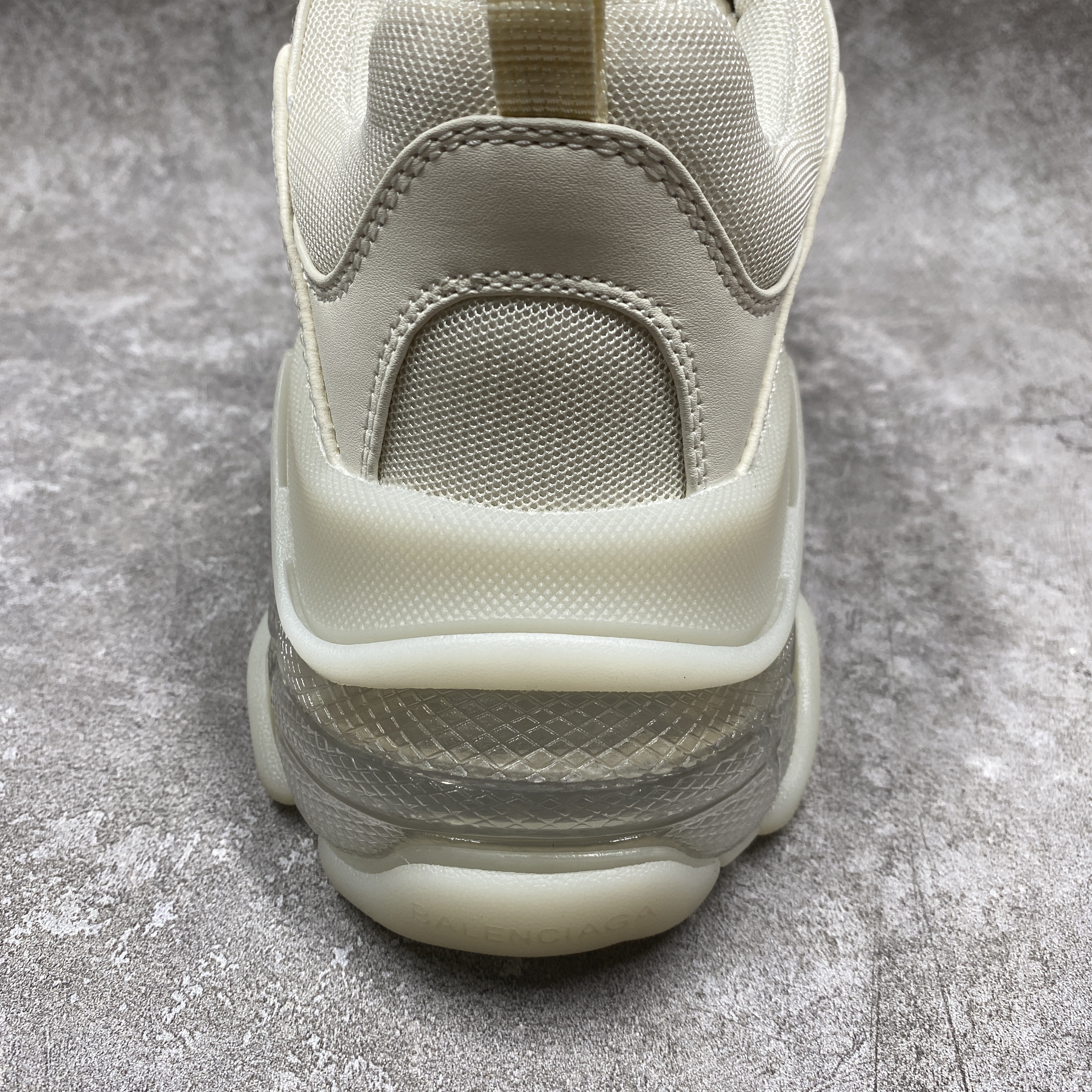 Balencag Off-White Clear Sole Triple S Sneakers