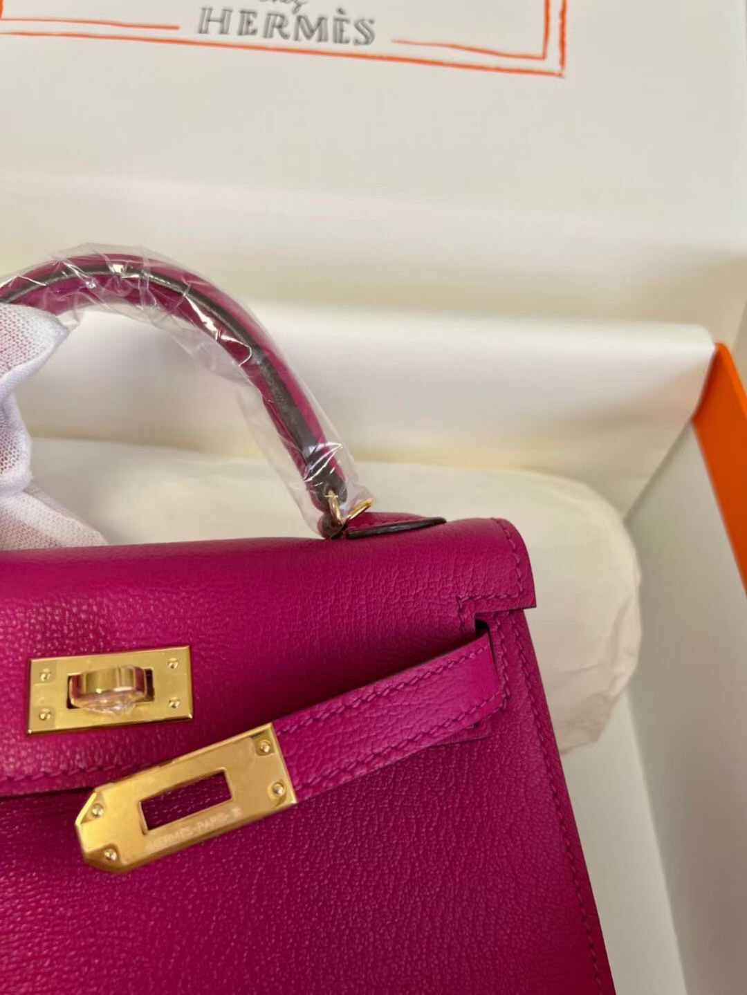 H**me5 mini kelly chèvre 19 19×6×12cm