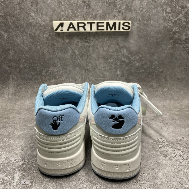 OFF-WHITE Out Of Office OOO Low Tops White Iridescent Blue