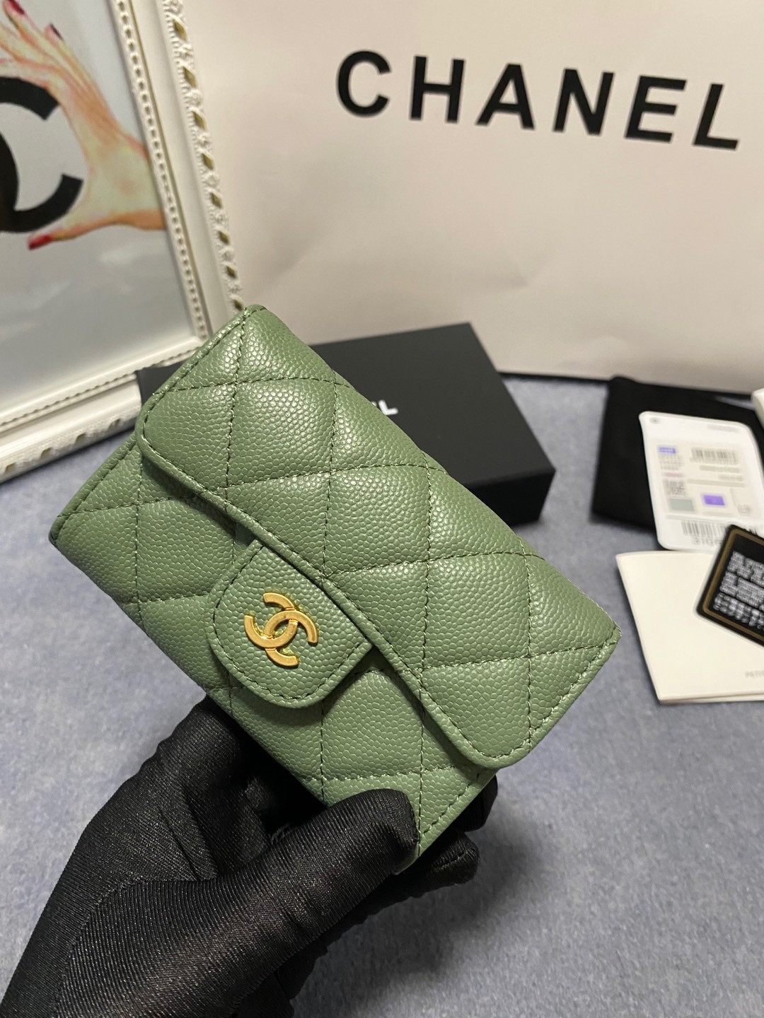 Ch*el card holder 11.3 x 7.5 x 2.5 cm