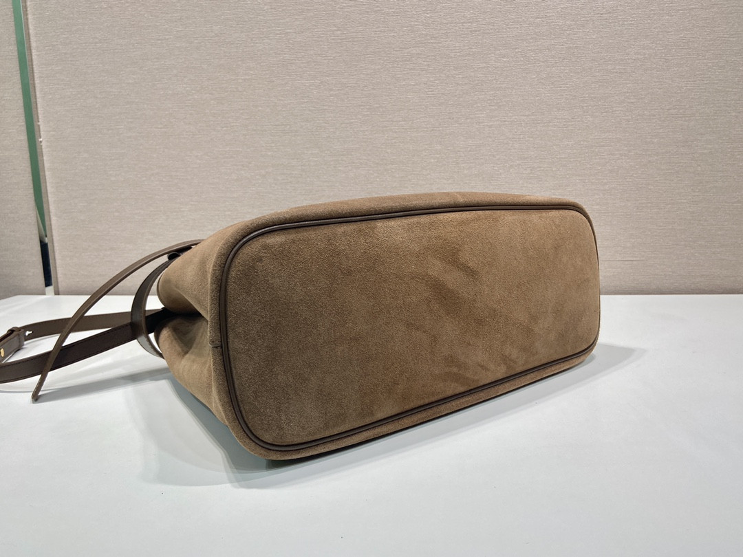 Pra*a large Pra*a buckle suede bag with belt  27.5x37.5x14cm