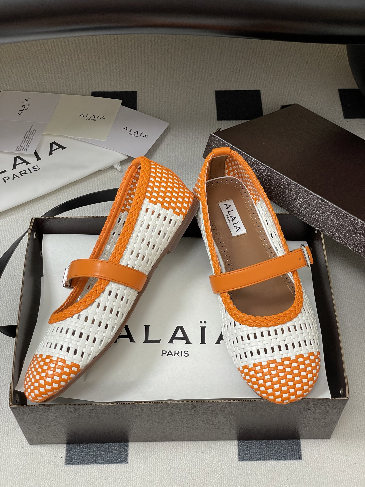 UA Alaïa Hollow Woven Mary Jane Flats(Customized Size 7-10 days production time)