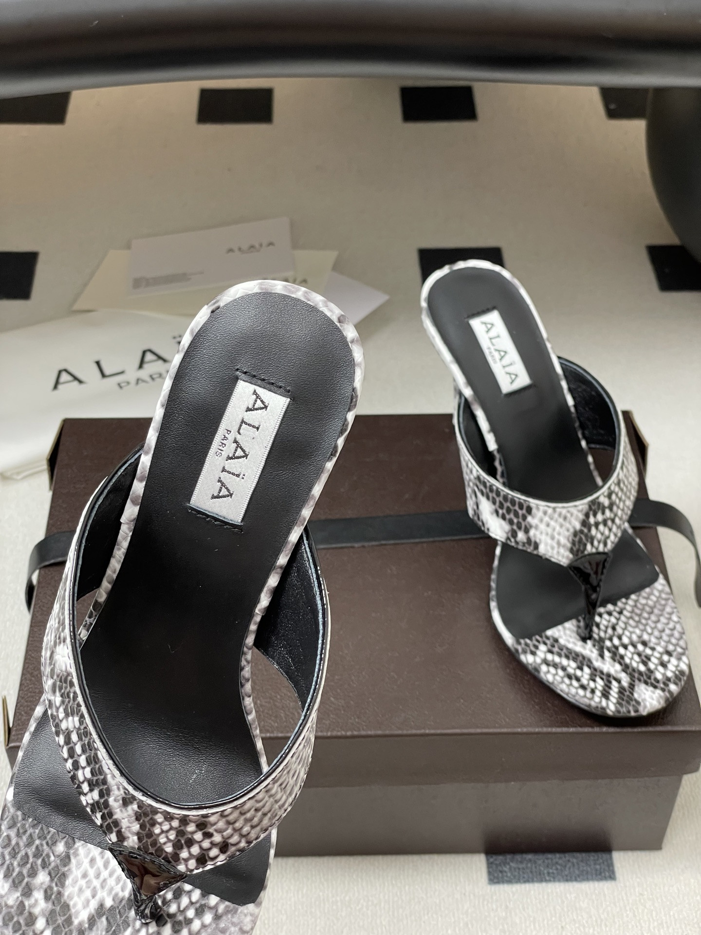 UA Alaia Triangle Flat Slides 9cm Heel(Customized Size 7-10 days production time)