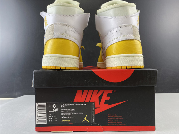 Air Jordan 1 x Off-White NRG White/Dark Powder Yellow-Cone AQ0818-149