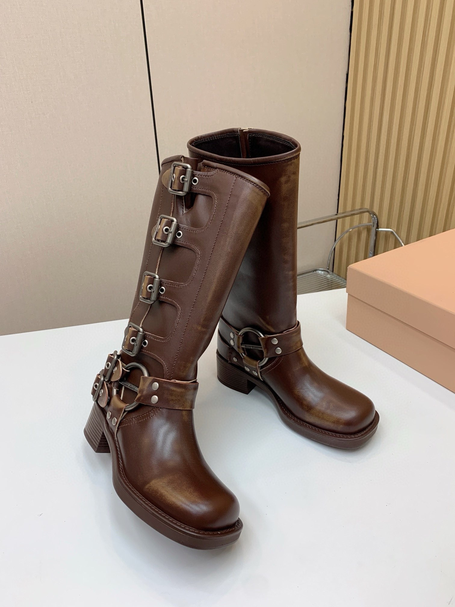UA Miu Miu Leather Boots
