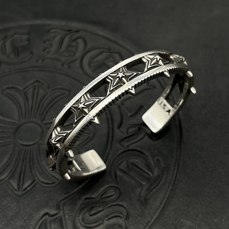 Ch*0me He**ts Five-pointed Star Open Bangle Bracelet