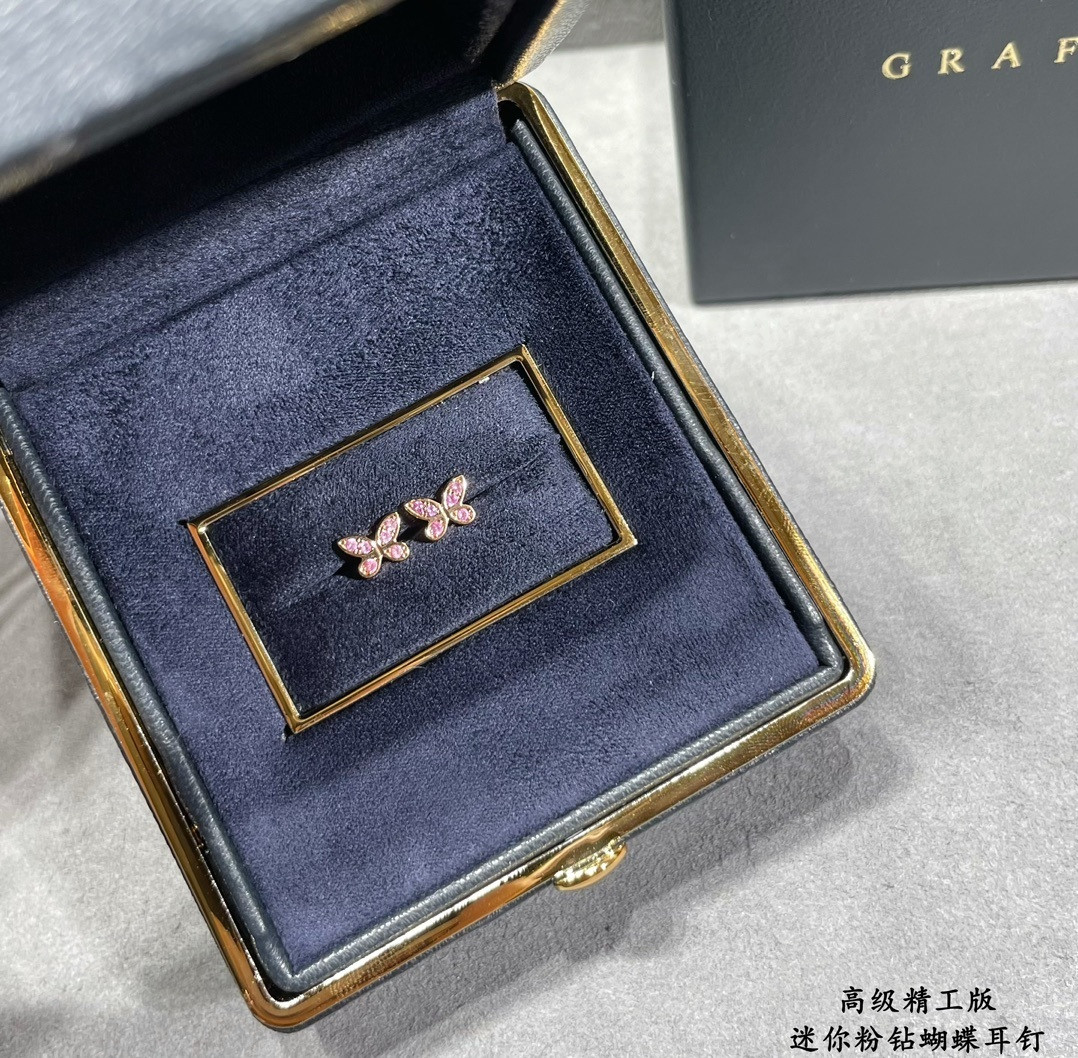 Graff D1am0nd-encrusted Butterfly Stud Earrings Ag925