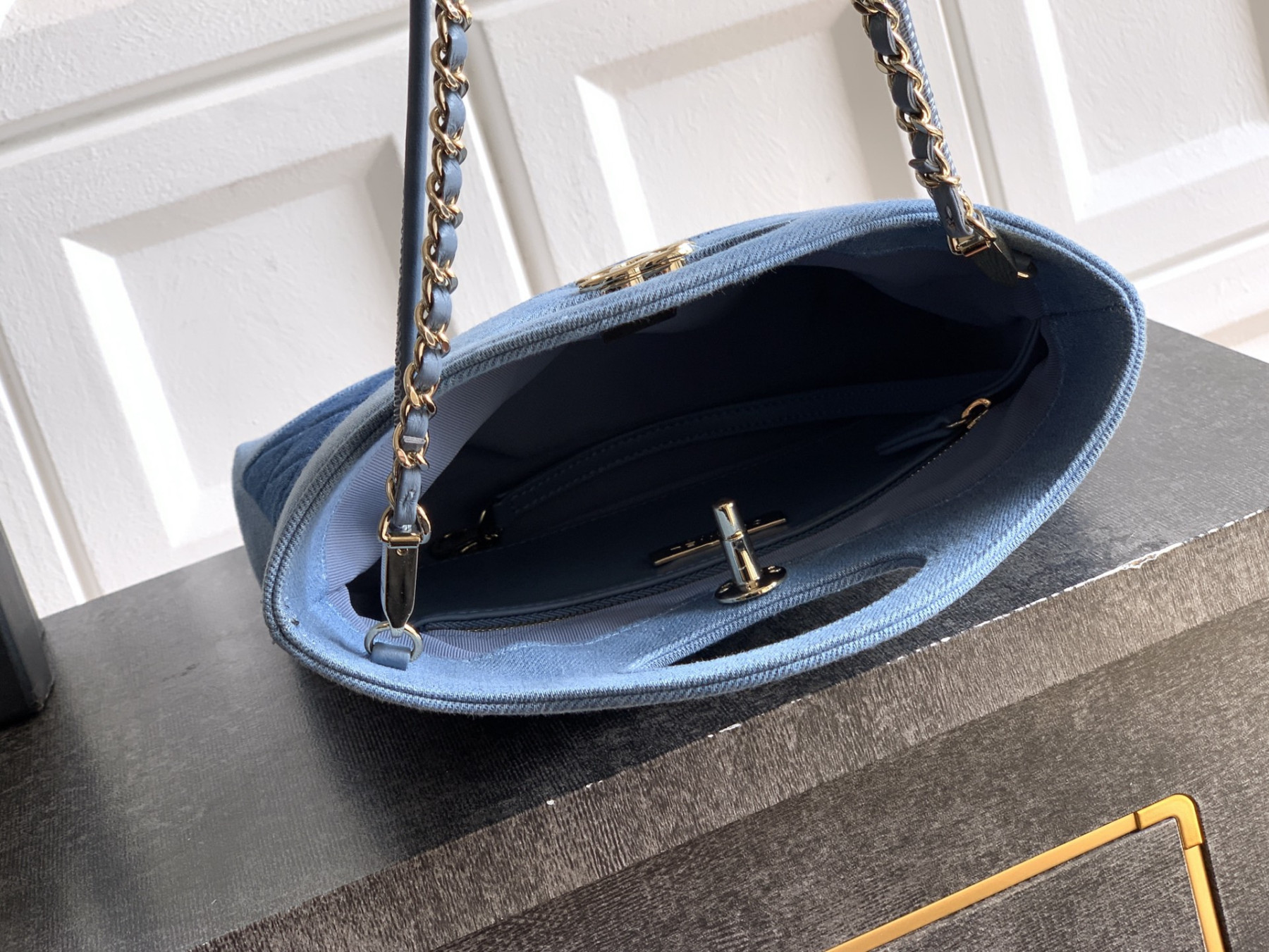 CHANEL 31 Mini Shopping Bag Dark Blue AS4133 22x23x5cm