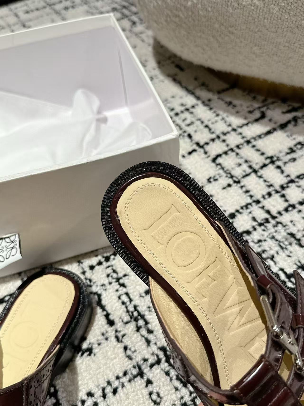 UA L0ew* Campo Mary Jane mule in calfskin