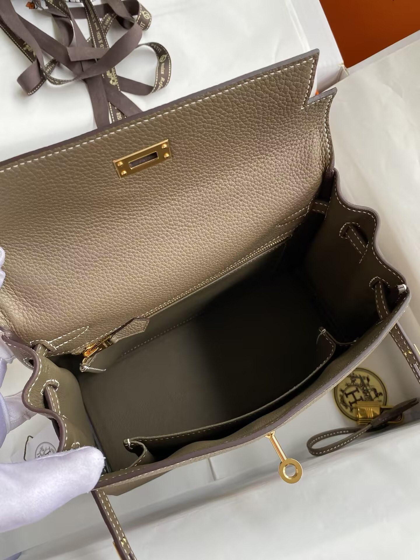H**mes Kelly Silver-tone Hardware 25 28
