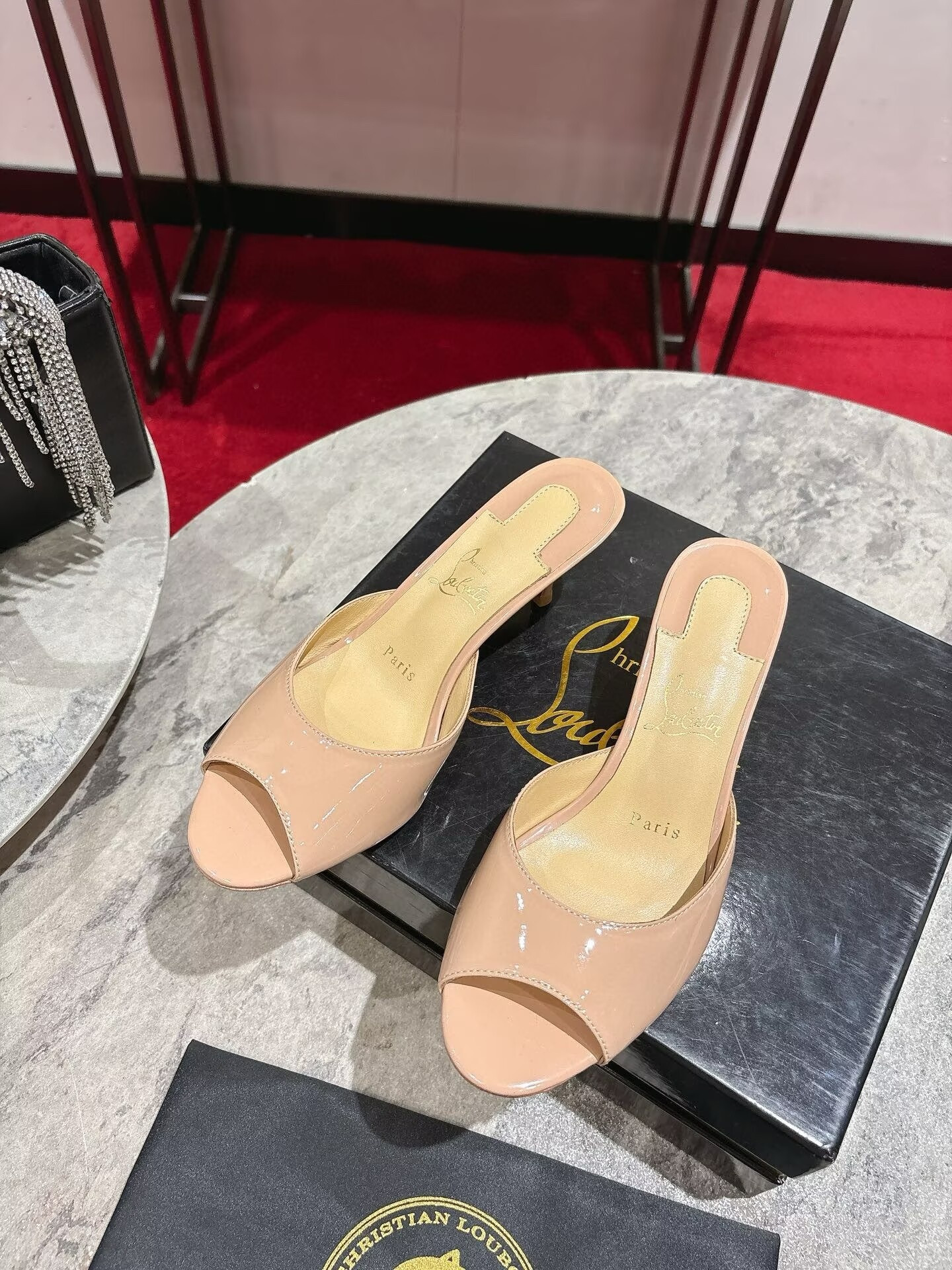 UA Chr1st1an Louboutin Me Dolly Calfskin Leather Mules