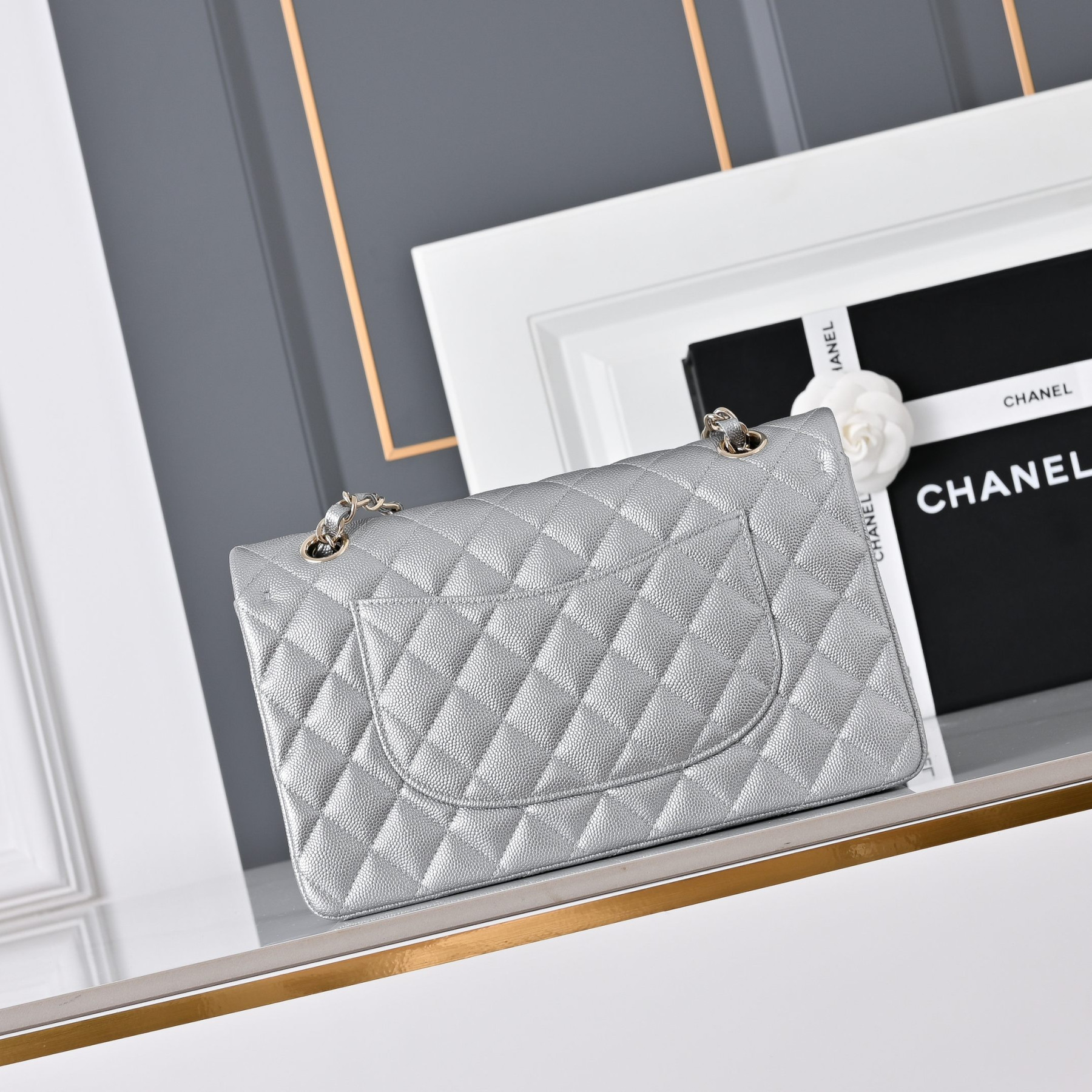 Ch**el Classic Flap Light Gold Hardware A01112 15.5x25.5x6.5cm