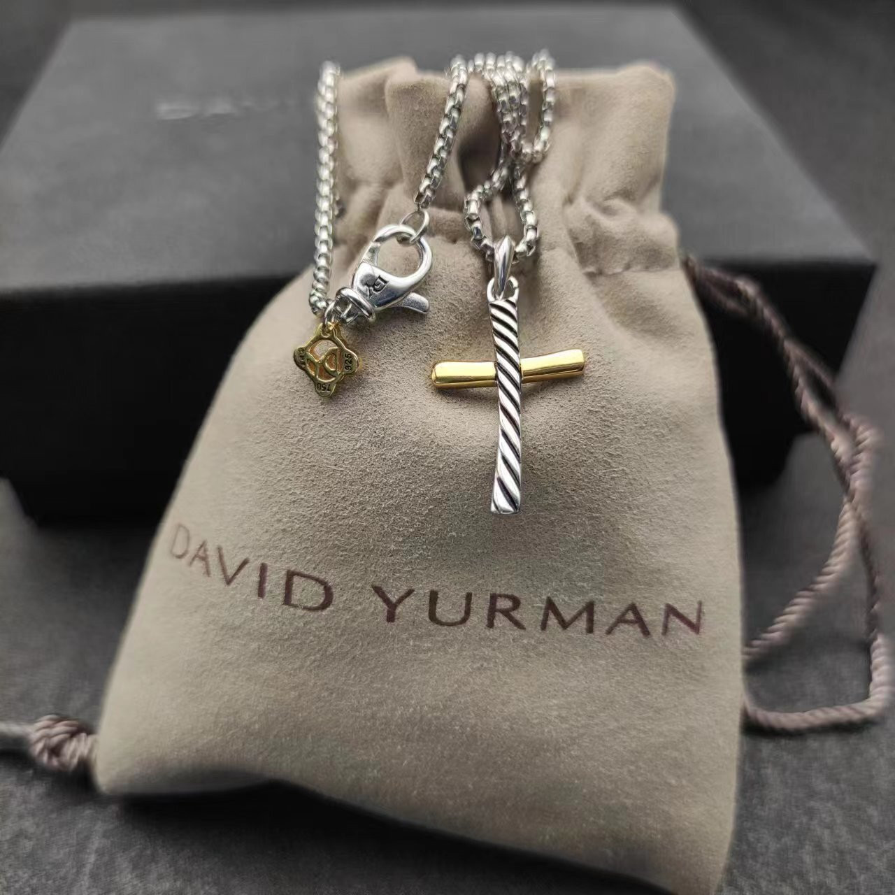 David Yurman Cross Necklace(Chain length 45+5cm delay chain Chain thickness 2mm)