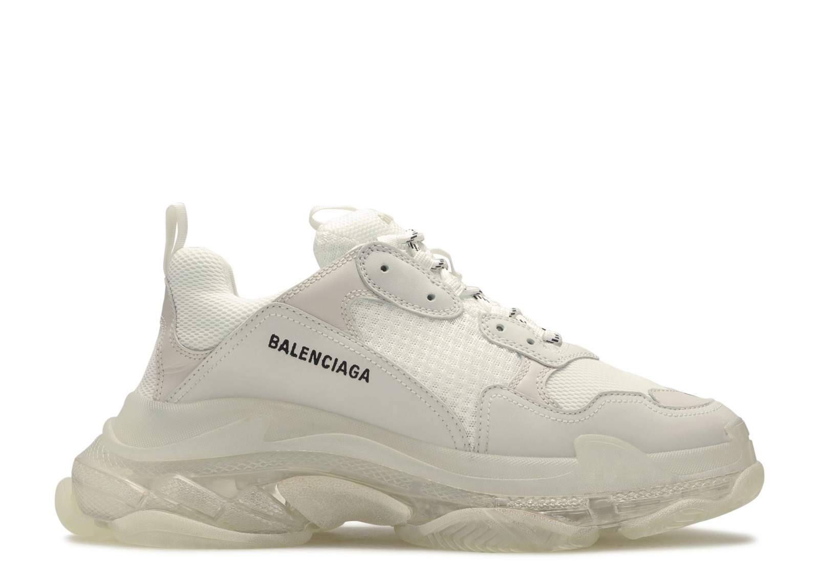 UA TRIPLE S CLEAR SOLE TRAINERS WHITE