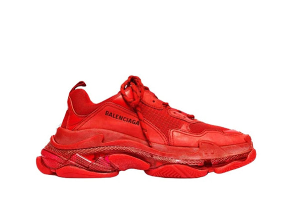 UA TRIPLE S CLEAR SOLE TRAINERS RED