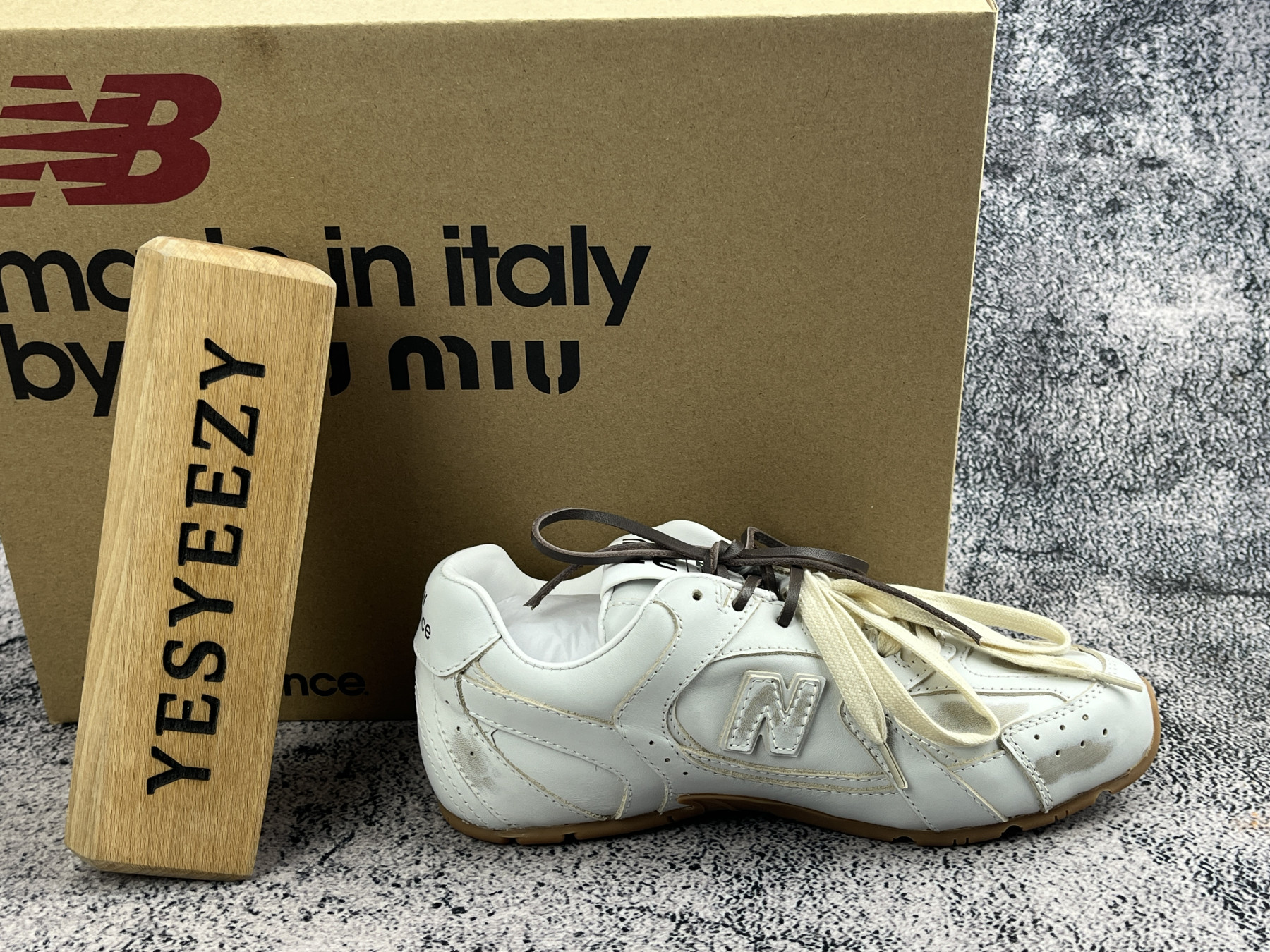 UA Miu Miu x New Balance 530 SL leather sneakers