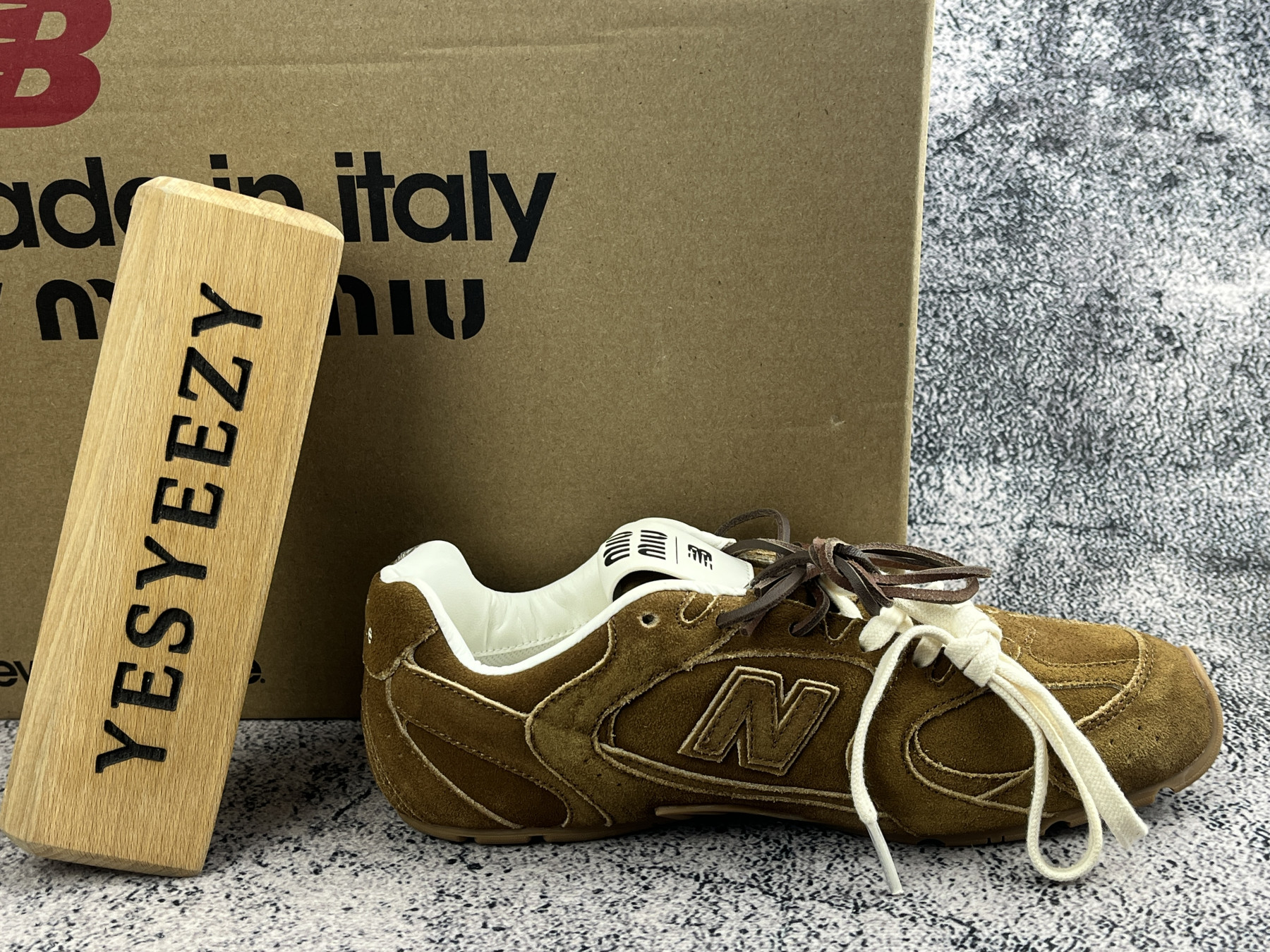 UA Miu Miu x New Balance 530 SL suede sneakers