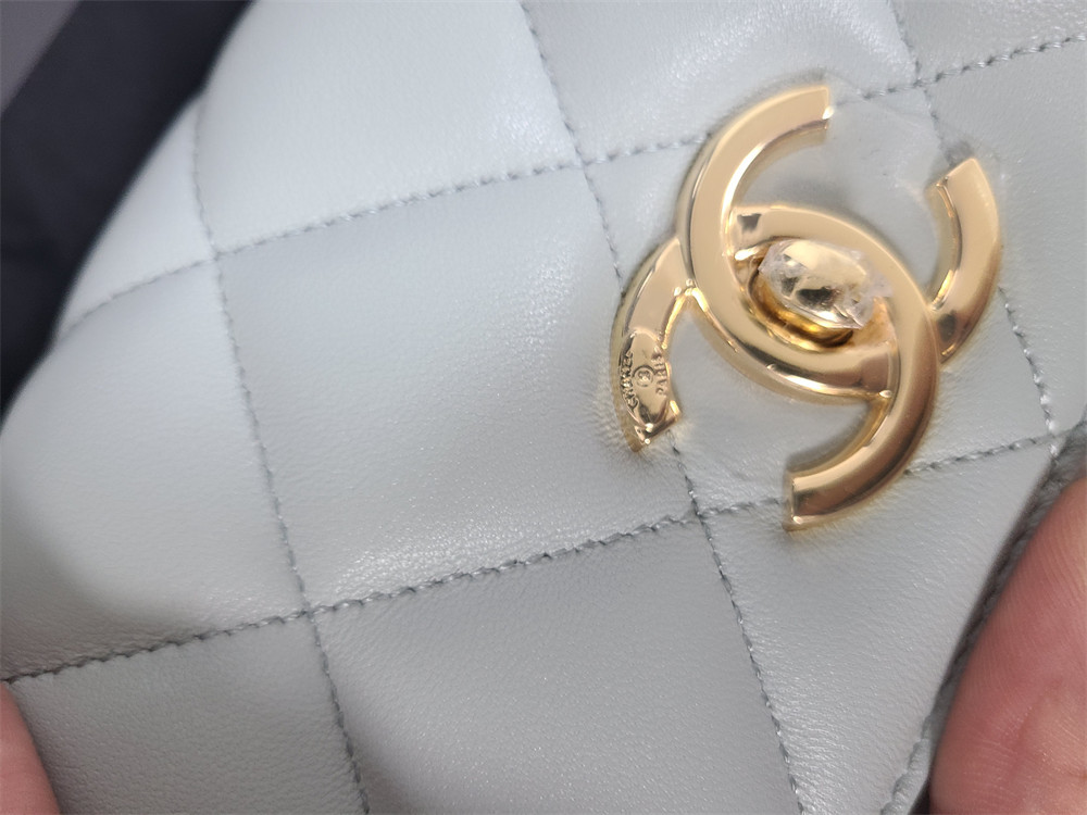 Ch**el FLAP BAG WITH TOP HANDLE 6.6 × 9.8 × 4.7 in