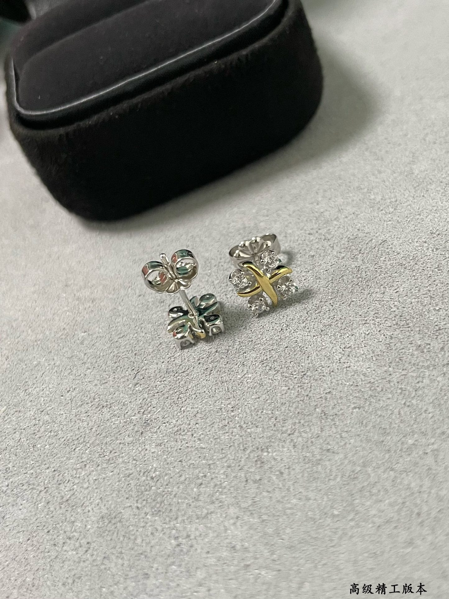 Tiffany & Co. Double Tone Cross Earrings