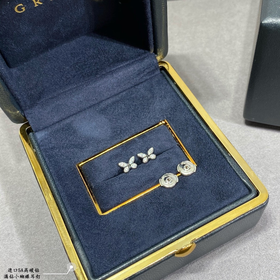 Graff D1am0nd-encrusted Butterfly Stud Earrings Ag925