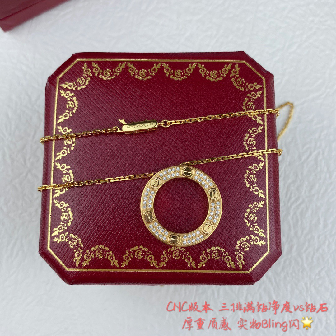 Ca*t1er Double-sided fully D1am0nd-encrusted coin Necklace