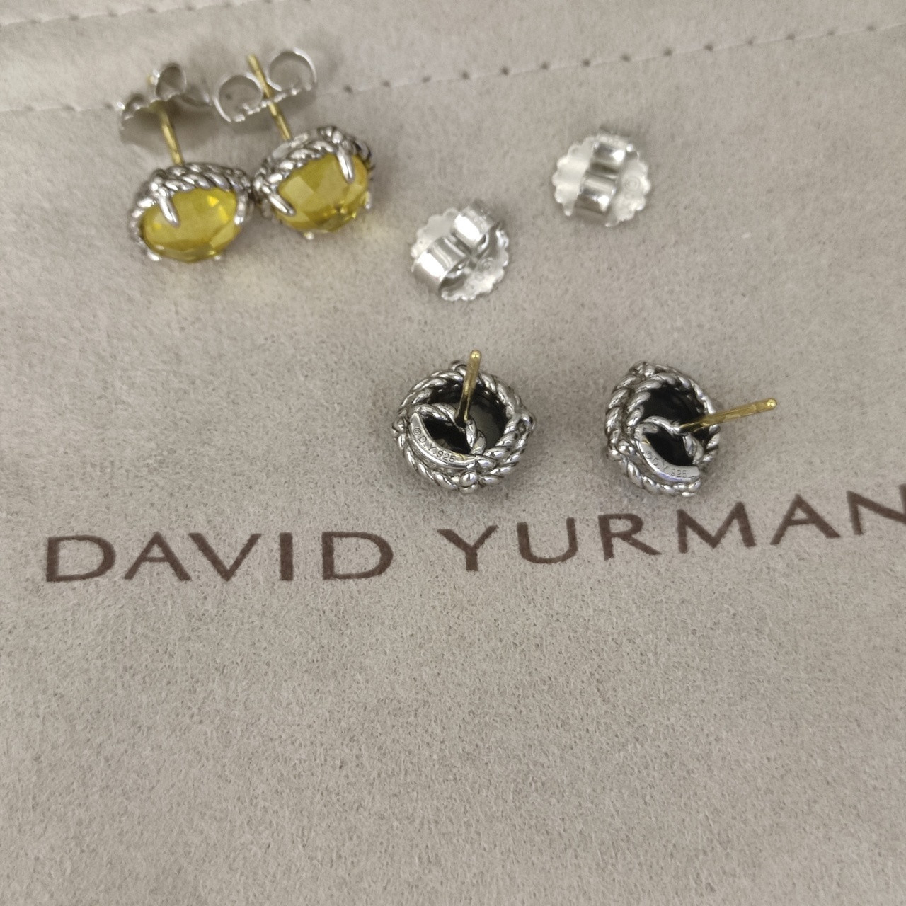 David Yurman four claw gem Earrings(Main stone 8mm)