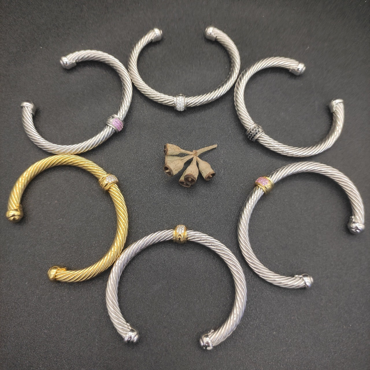 David Yurman 7mm round beads Bracelet (wrist circumference 16-20cm)