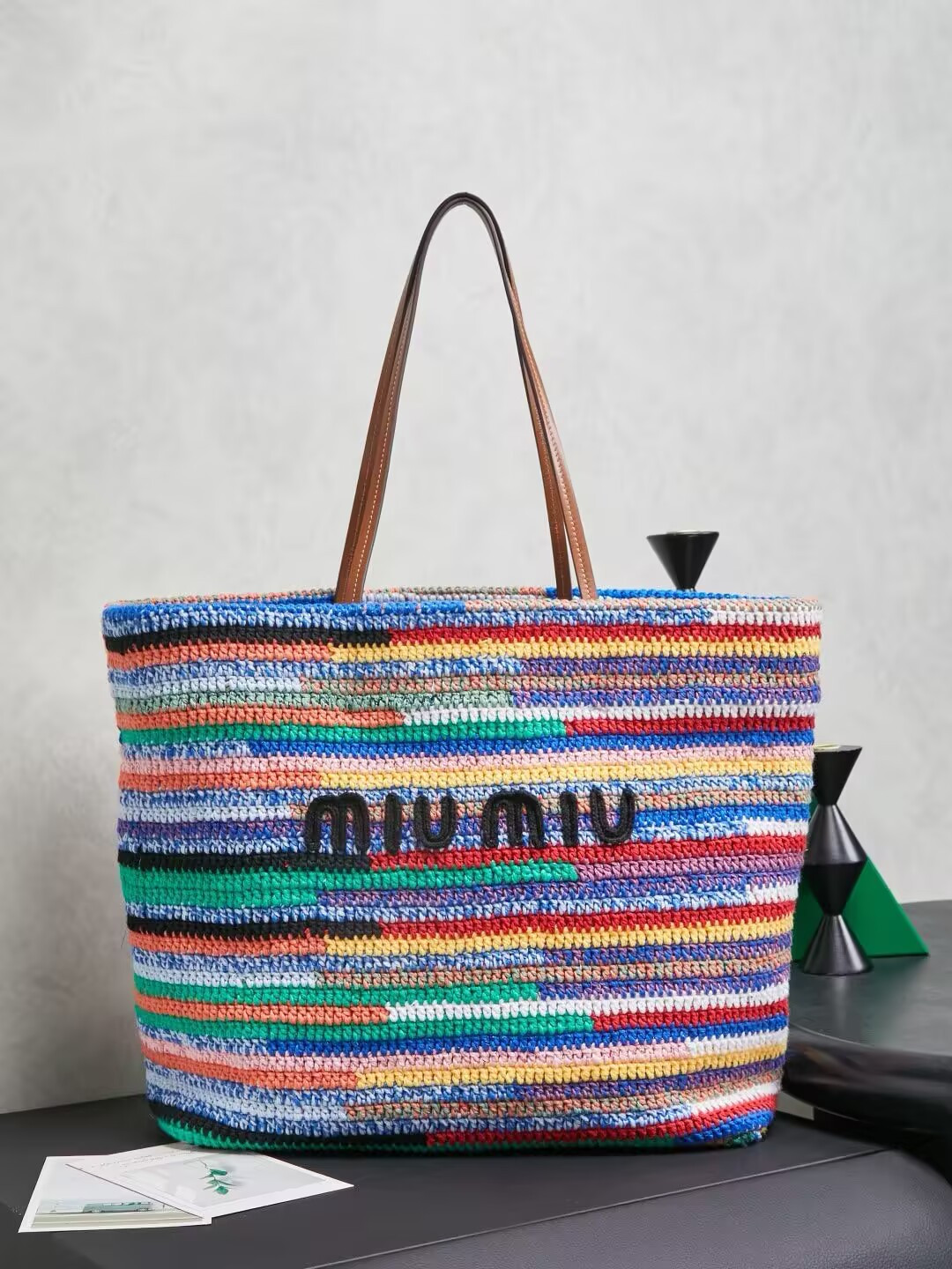 M1v M1v Crochet Tote Bag 34x40x16cm
