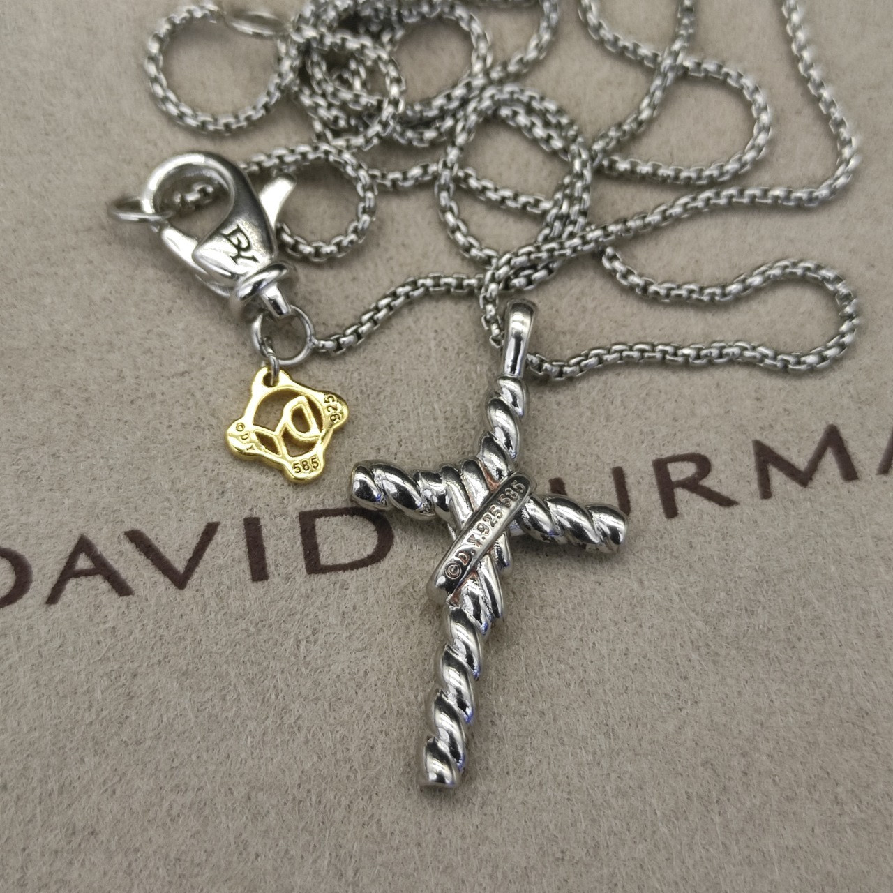 David Yurman Cross Necklace(Chain length 45+5cm delay chain Chain thickness 2mm)