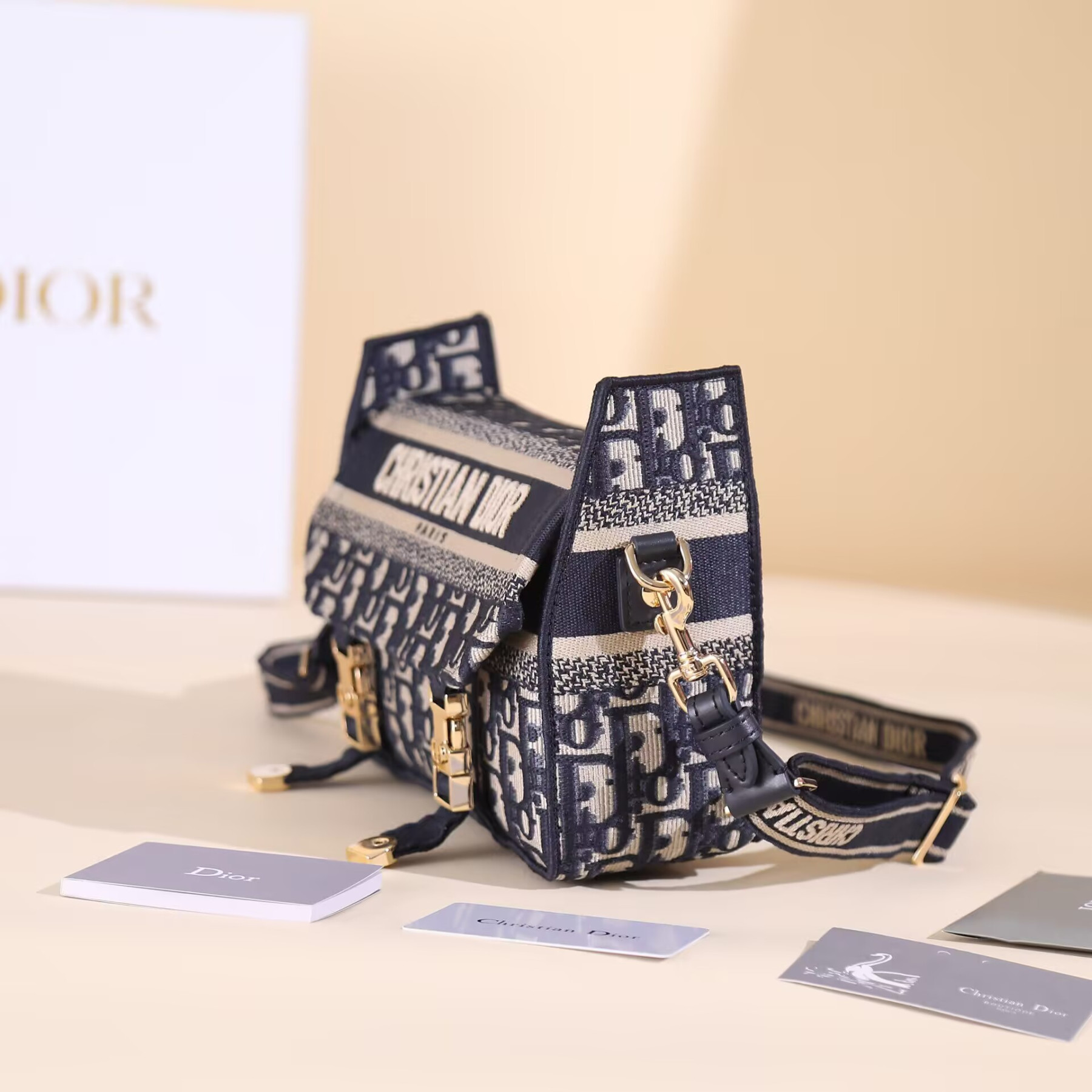 D10r D10rcamp Nano Bag Blue Oblique Embroidery 23x15x8cm