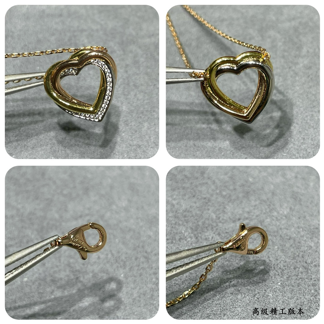 Ca*t1er Tricolor heart Necklace