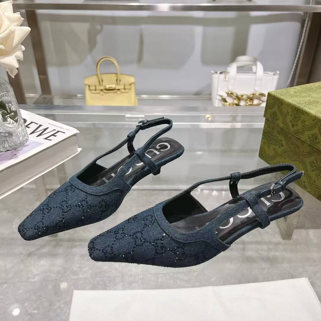 UA Gvc*1 GG Crystal De*1m Slingback Dark blue(CusT0mized products are non-refundable and non-exchangeable)