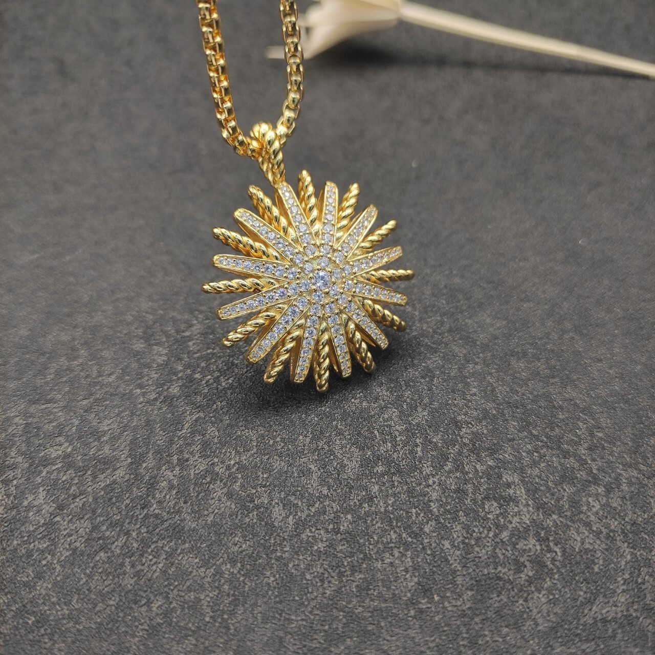 David Yurman sunflower full of D1am0nds Necklace(Chain length 50+5cm delay chain Chain thickness 3mm)