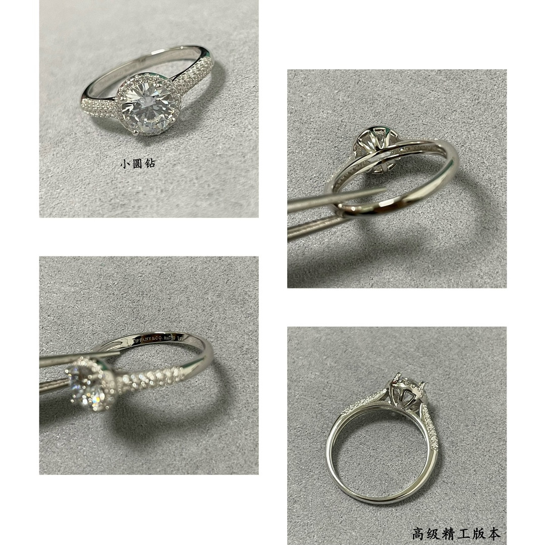 Tiffany & Co. Petite Solitaire Round Diamond Ring Ag925