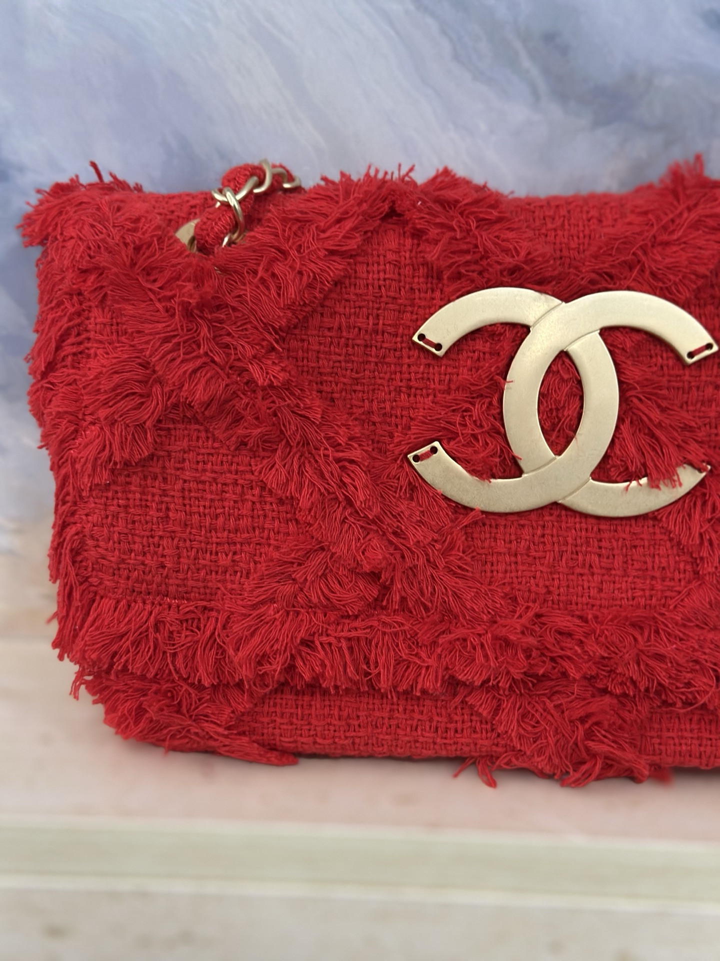 Ch**el Vintage Flap Bag AS3318 17x27x6.5cm