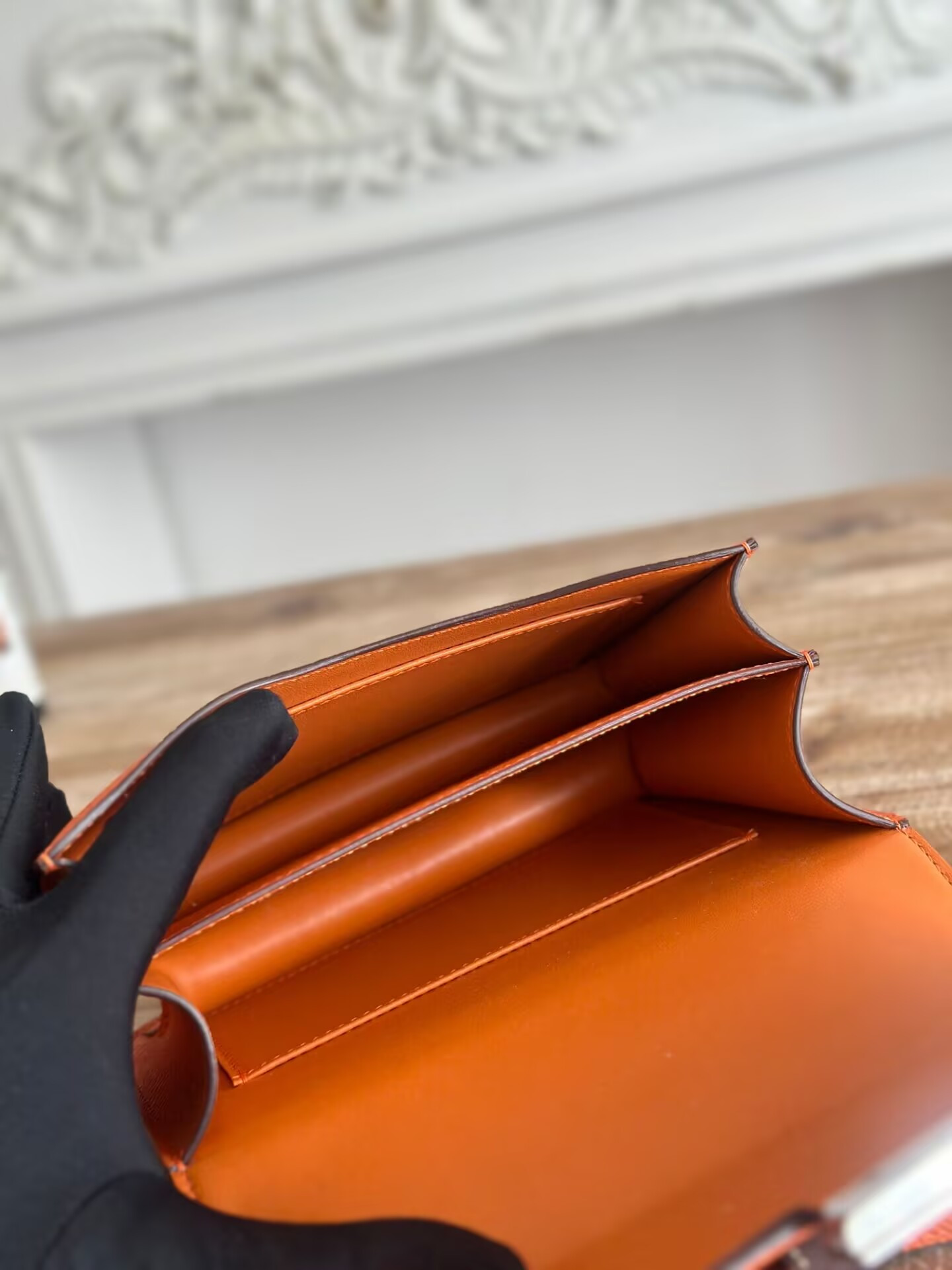 H**me5 Constance 19 Epsom Silver Hardware 7.25" x 6.25" x 2.25"