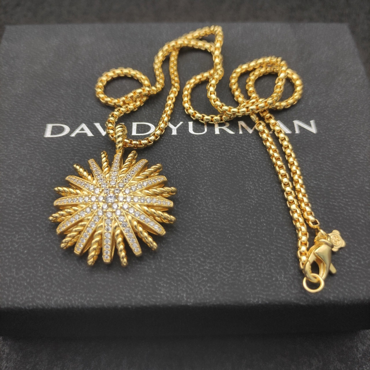 David Yurman sunflower full of D1am0nds Necklace(Chain length 50+5cm delay chain Chain thickness 3mm)
