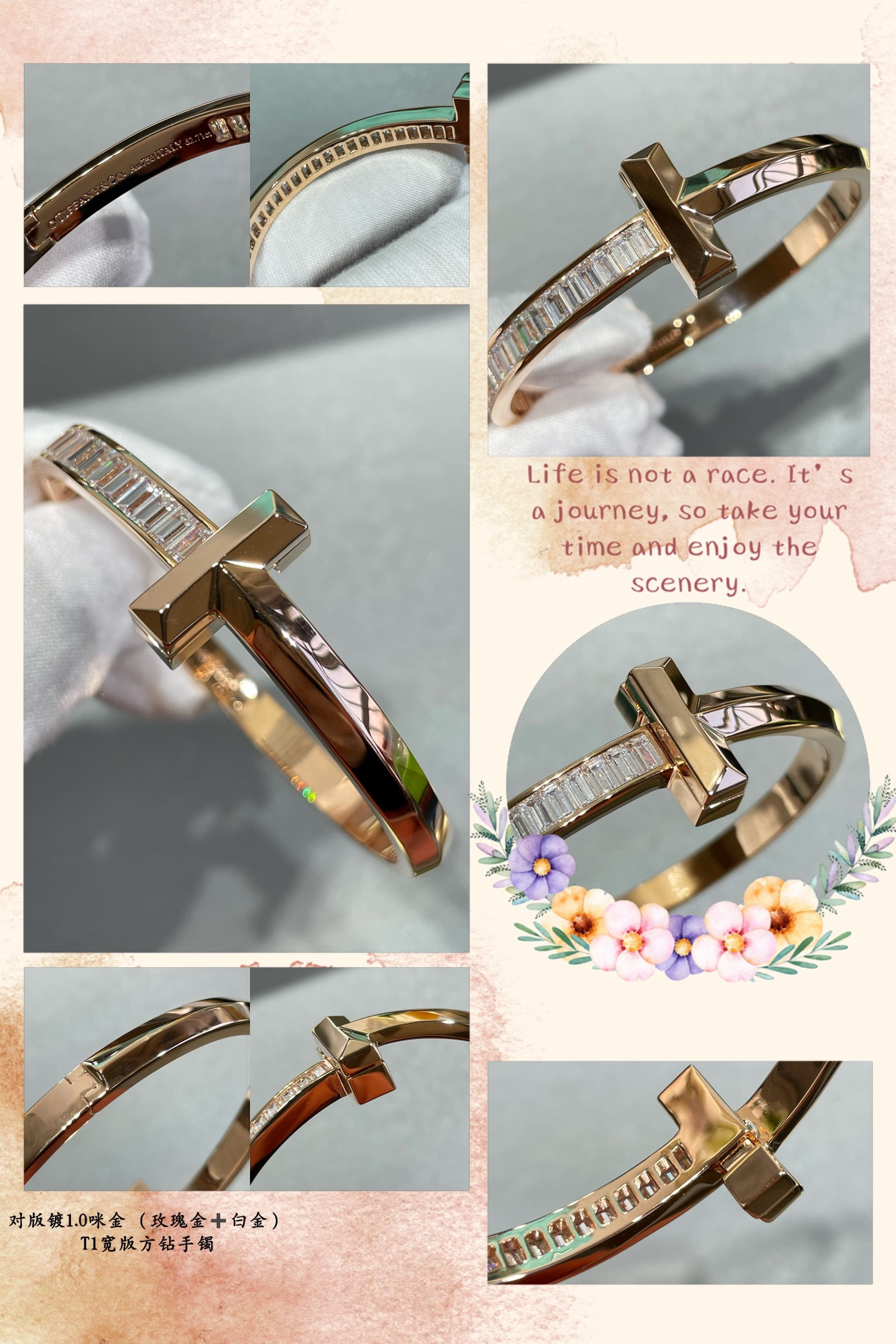 T*f*ny & Co. T1 Wide Square D1am0nd Bracelet