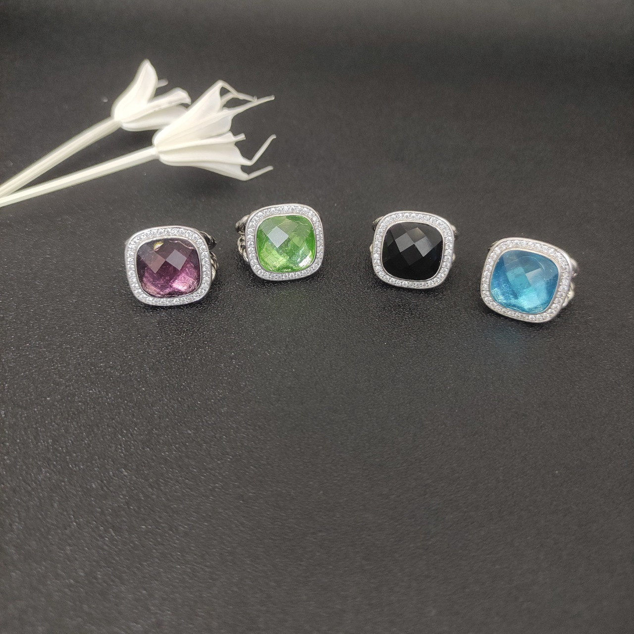 David Yurman 14mm Square D1am0nd Ring