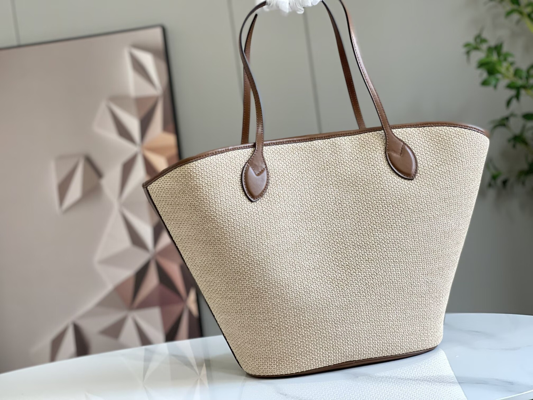 LV Raffia Saint Jacqves Tote M59963 22.5x13.5x7cm