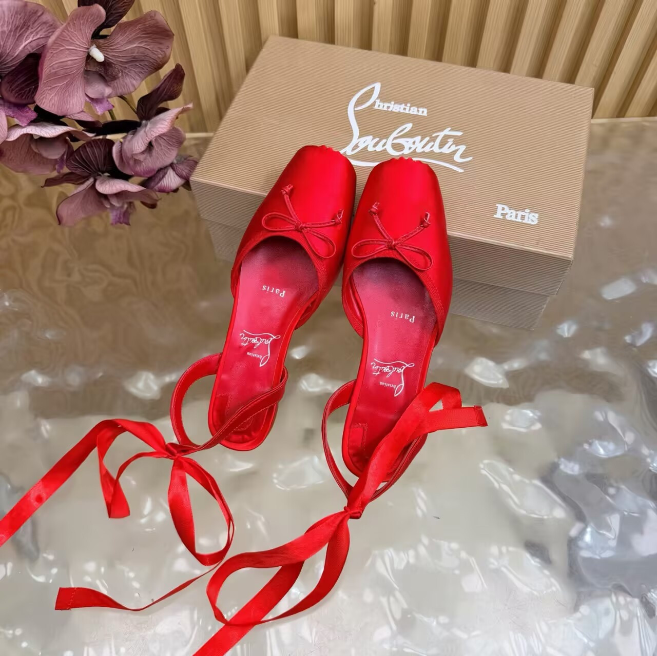 ua Chr1st1an louboutin cassia lace up ballerina