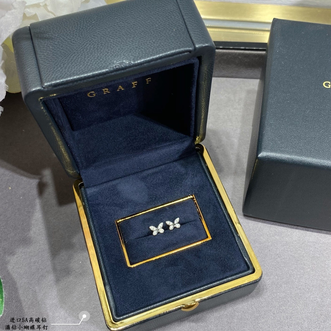 Graff D1am0nd-encrusted Butterfly Stud Earrings Ag925