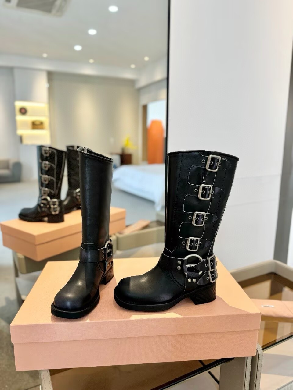UA Miu Miu Leather Boots