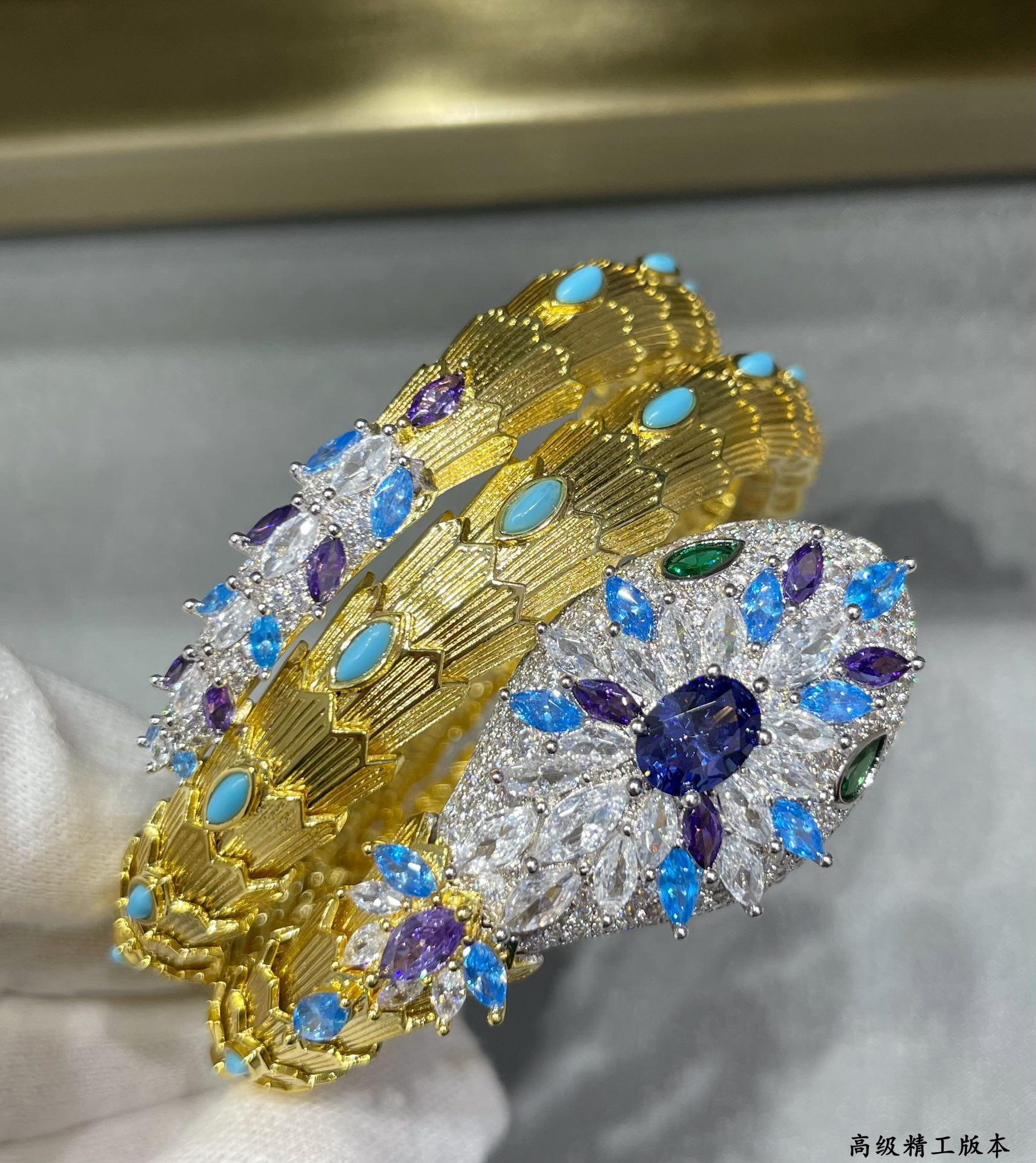 Bv1g*ai Blue D1am0nd Princess Snake Bracelet