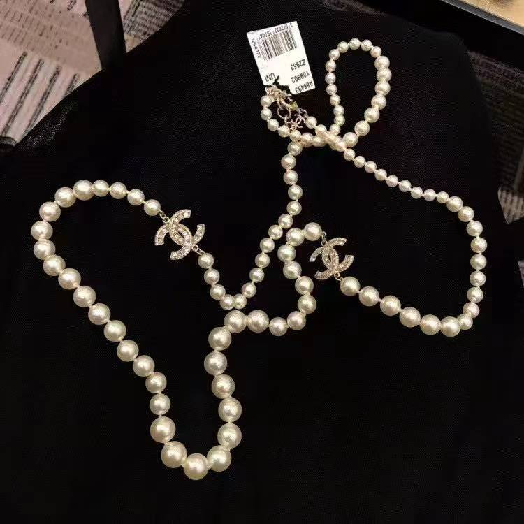 Ch**el Long Pearl Necklace
