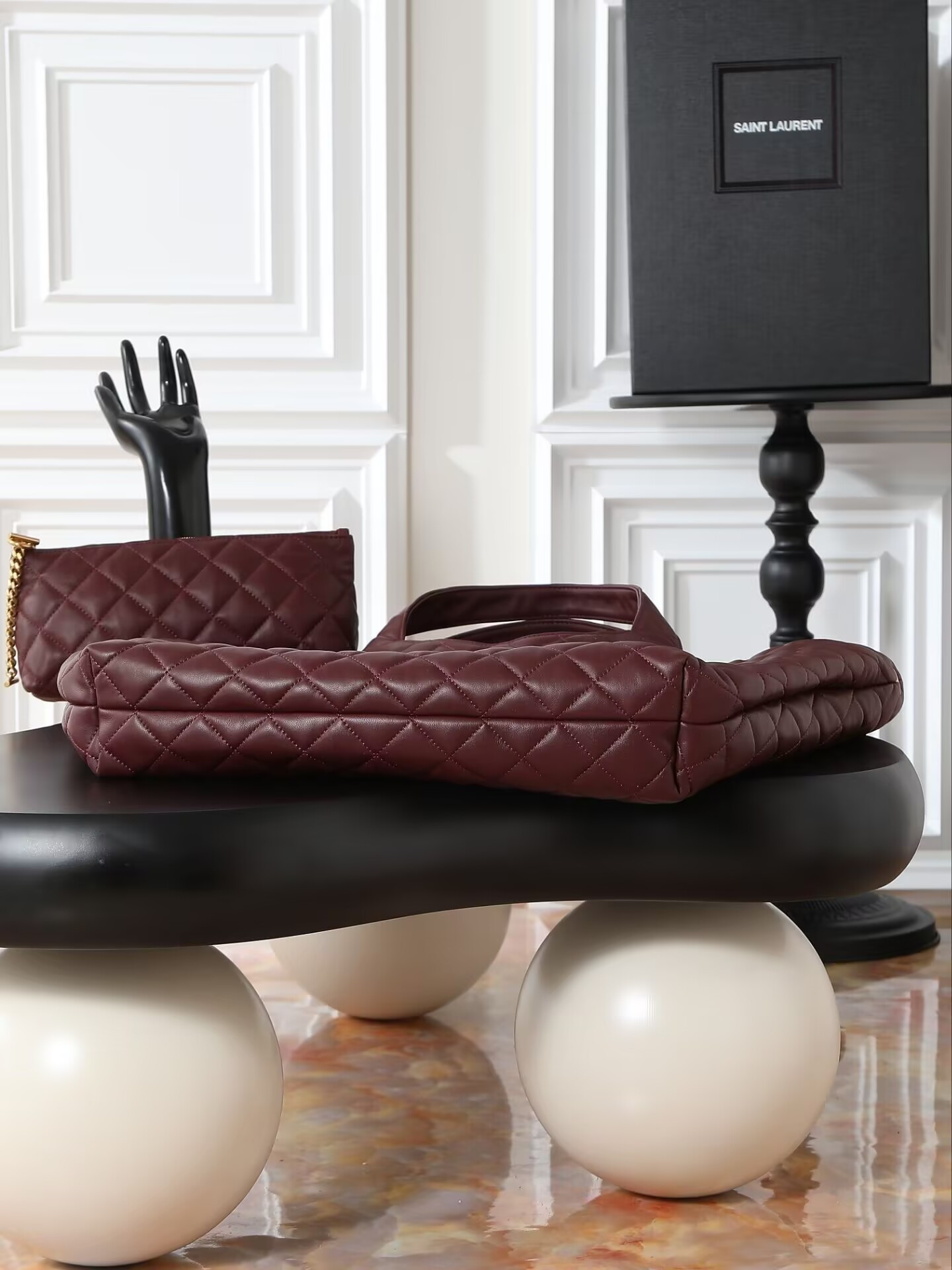 Y51 ICARE MAXI SHOPPING BAG IN QUILTED LAMBSKIN  38/58x43x8cm