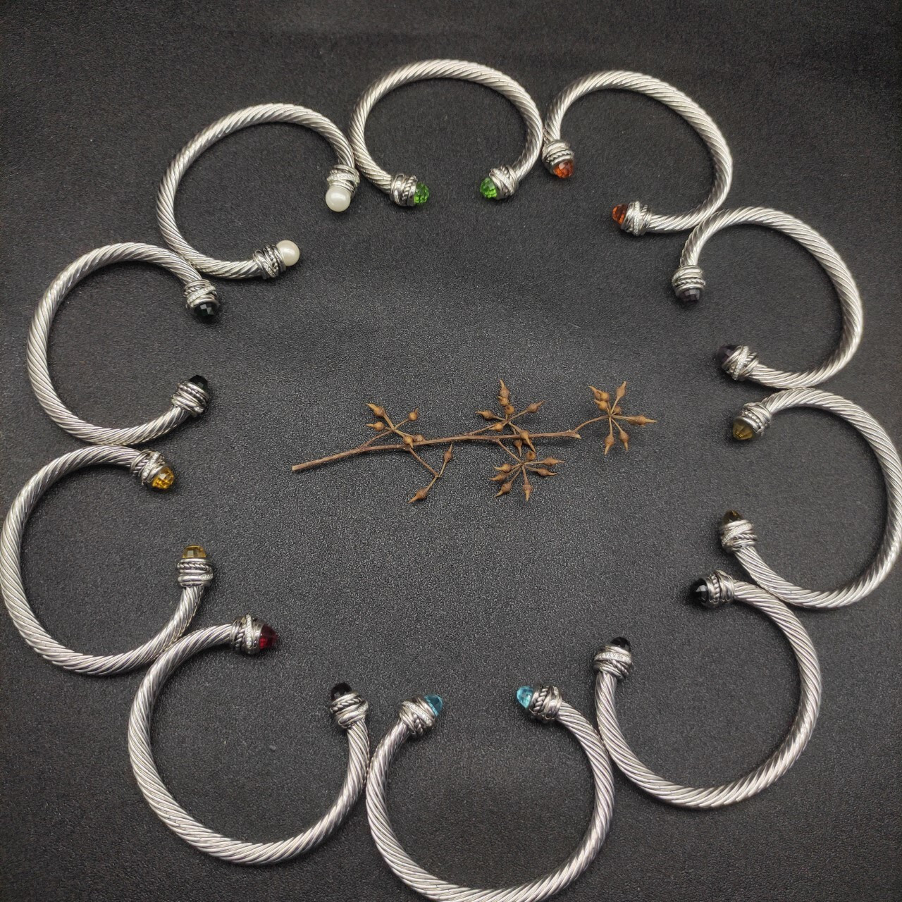 David Yurman 7mm Rotating D1am0nd setting Bracelet (wrist circumference 15-20cm)