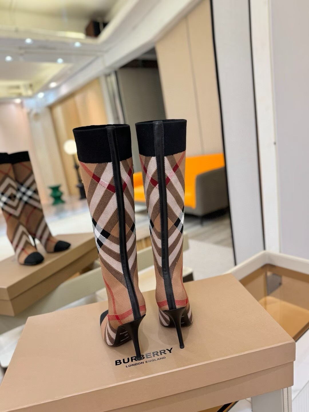 UA Burberry Check High Boots