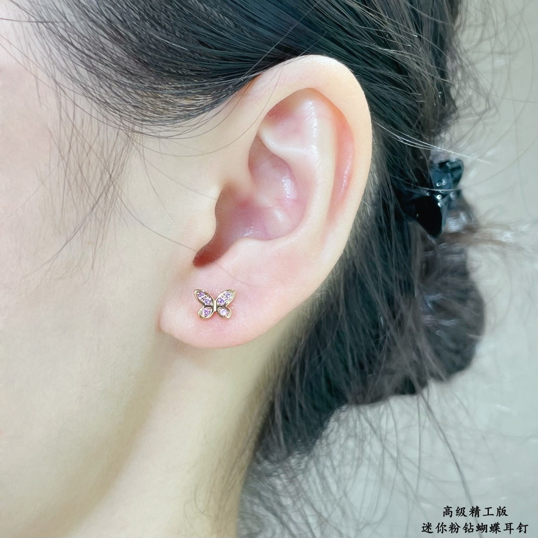 Graff D1am0nd-encrusted Butterfly Stud Earrings Ag925